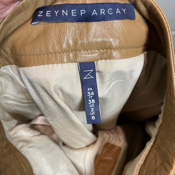 ZEYNEP ARCAY Cool Leather Pant Color: Biscuit - Picture 10 of 11